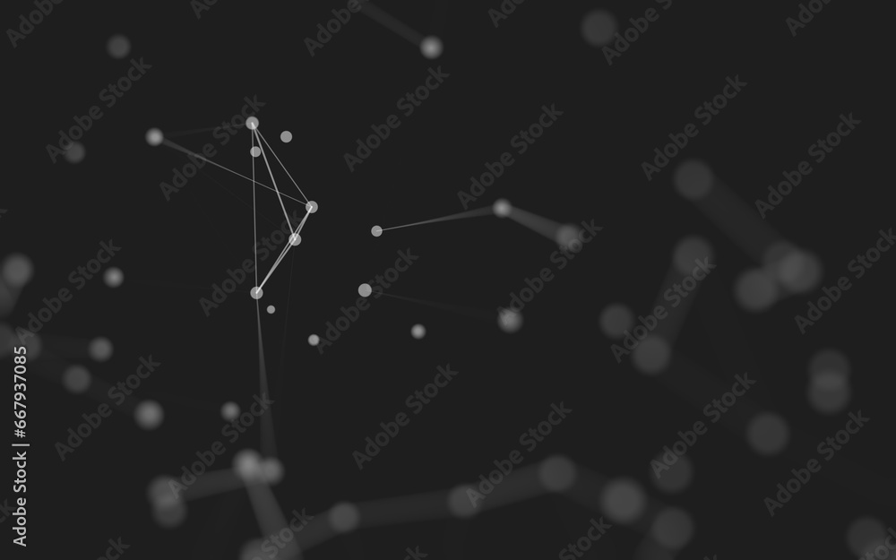 Abstract background. Molecules technology with polygonal shapes, connecting dots and lines. Connection structure. Big data visualization. Abstract background. Molecules technology with polygonal shapes, connecting dots and lines. Connection structure. Big data visualization.