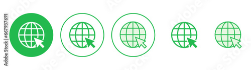 Web icon set. go to web icon. web click icon