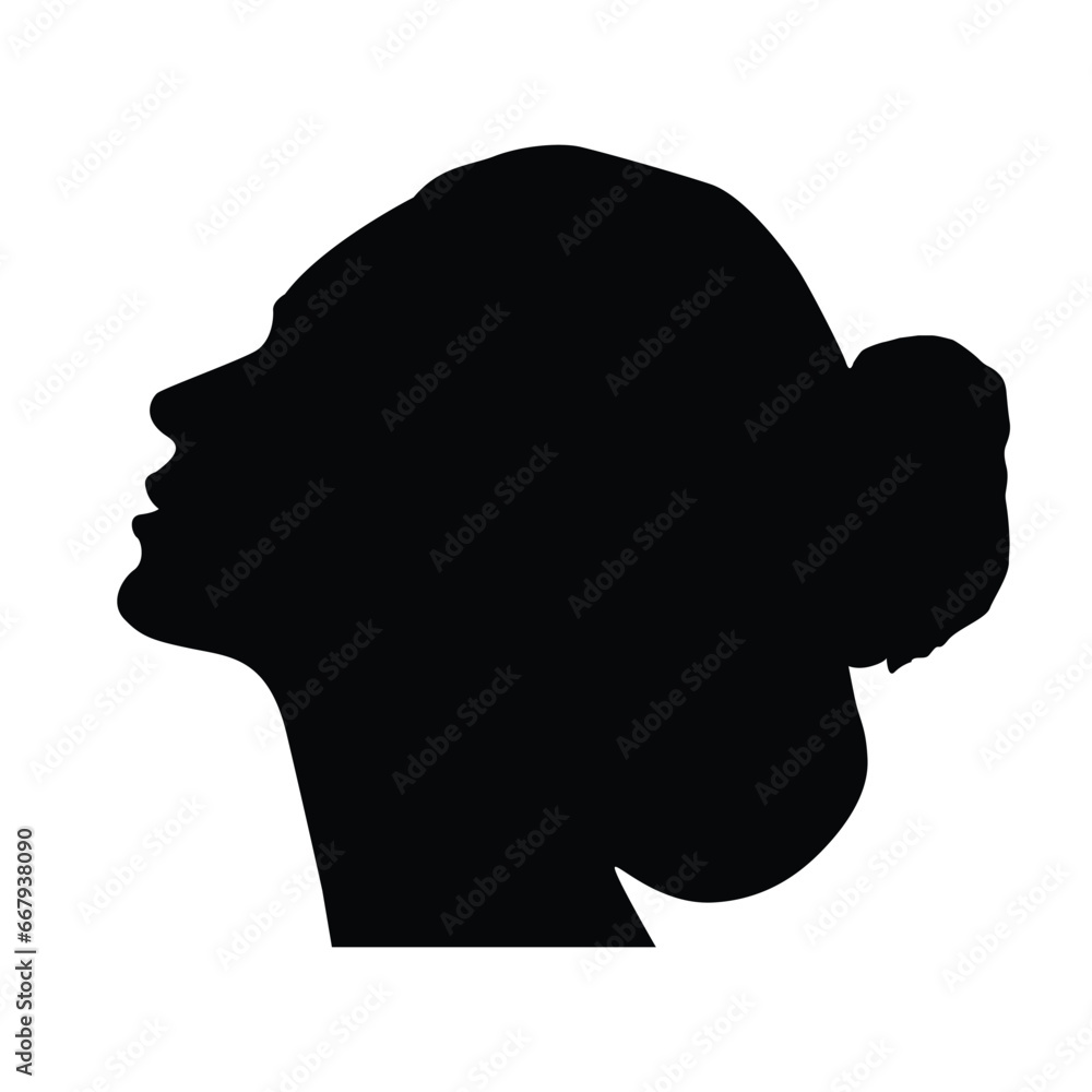 Woman Face Silhouette with Stylish Hairstyle, woman logo, Head icon sign Woman Face Silhouette with Stylish Hairstyle, woman logo, Head icon sign