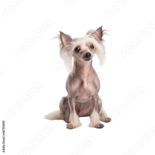 Chinese Crested dog breed isolated no background