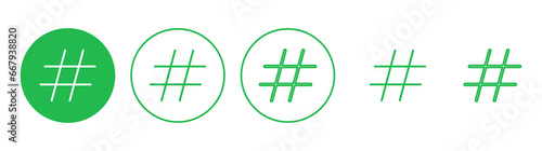 Hashtag icon set. hashtag symbol