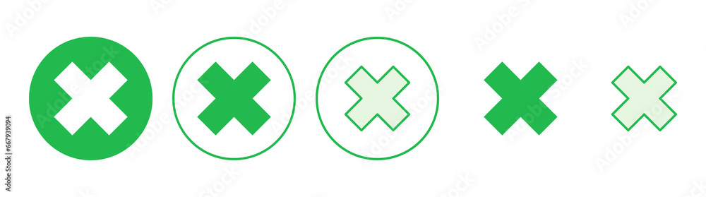 Close icon set. Delete icon vector. cross sign Close icon set. Delete icon vector. cross sign