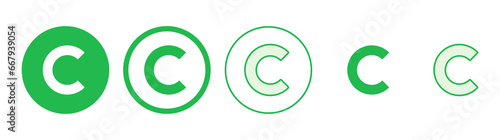 Copyright icon set. copyright symbols