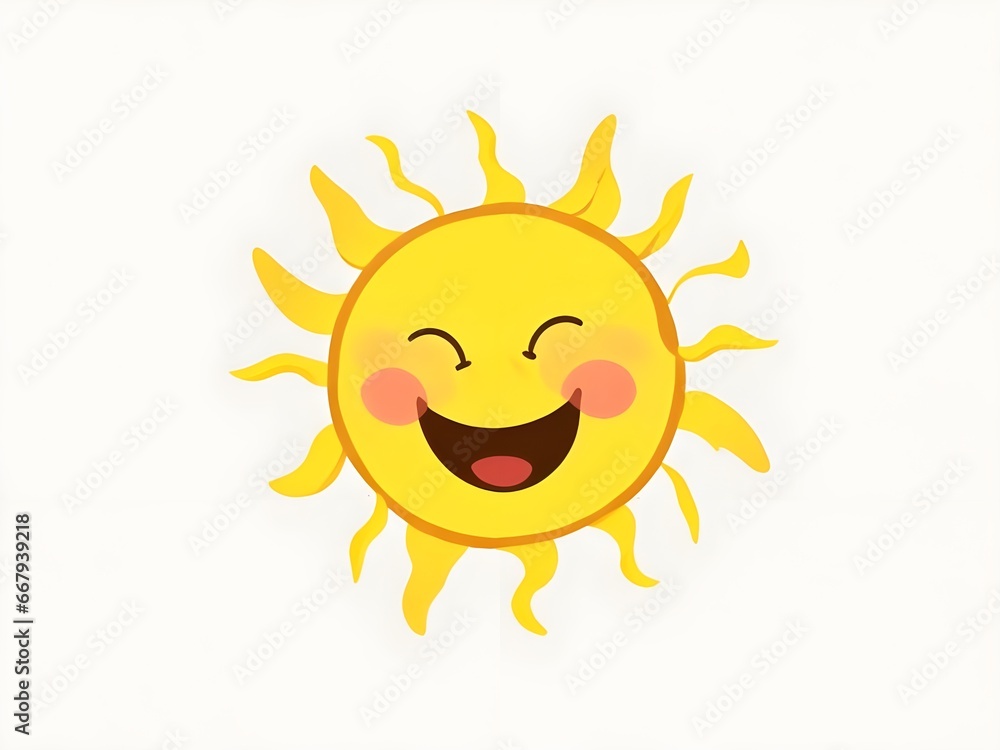 illustration of sun funny smiling face