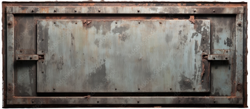 Soviet bunker door with peeling gray paint Soviet bunker door with peeling gray paint