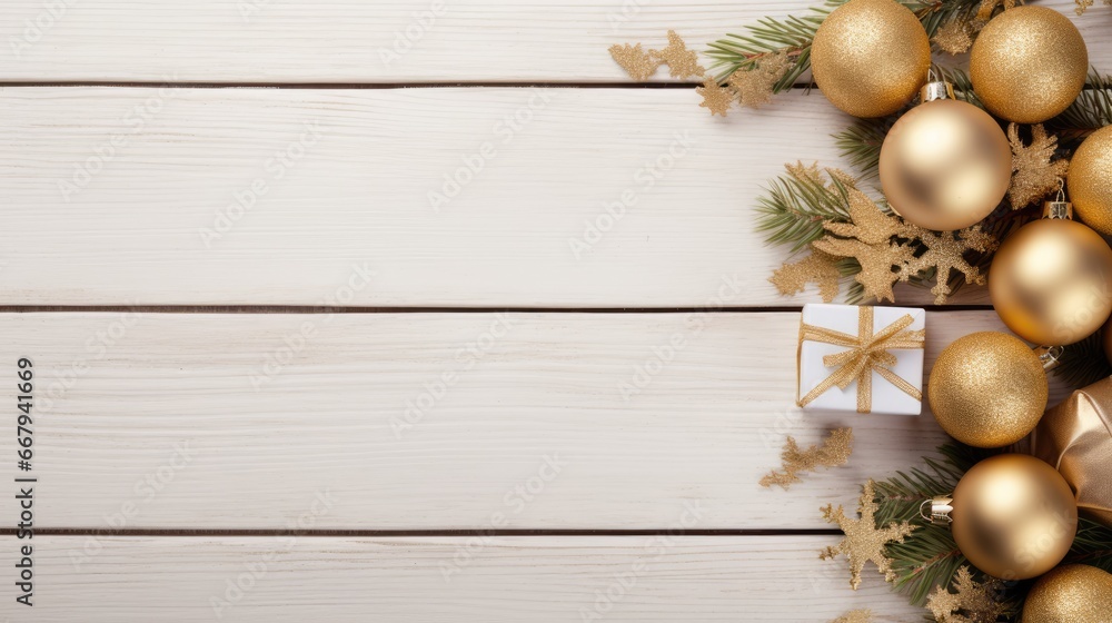 Christmas elements border top view copy space plain black and white background Christmas elements border top view copy space plain black and white background