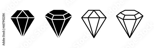 Diamond icon vector. gem icon. crystal stone