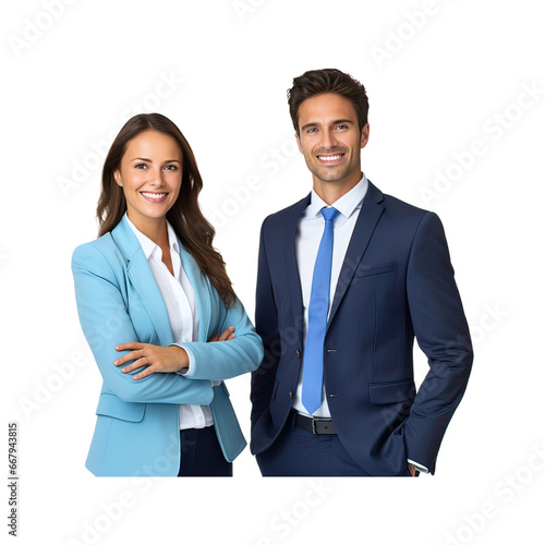 Bright smiles of two office workers