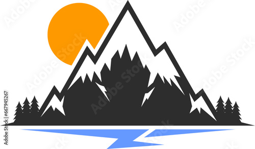 gambar vektor gunung untuk desain logo