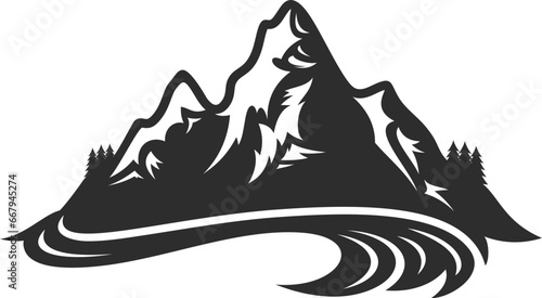 gambar vektor gunung untuk desain logo photo