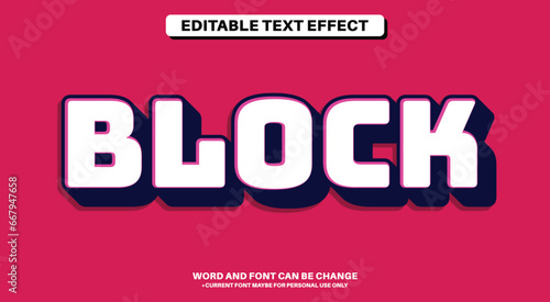 Fully Editable Text Effect - Block