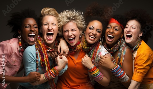 Diverse group of female fri...
