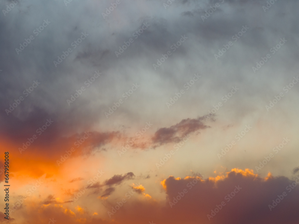 evening sunset cloud background with room for print. 
