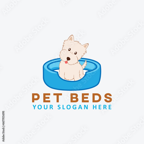 pet dog cat care clinic logo design vector