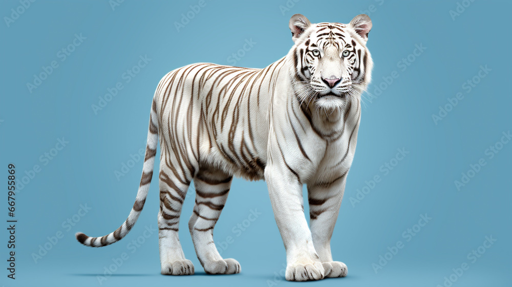 Naklejka premium white bengal tiger HD 8K wallpaper Stock Photographic Image 