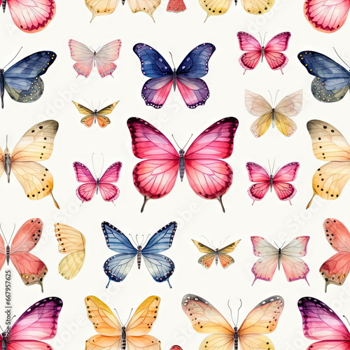 pattern for seamless Watercolor of butterflies