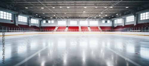 Ice hockey arena. Generative AI technology.