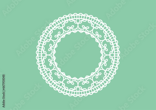 Paper cut Beautiful circular lace vector material photo