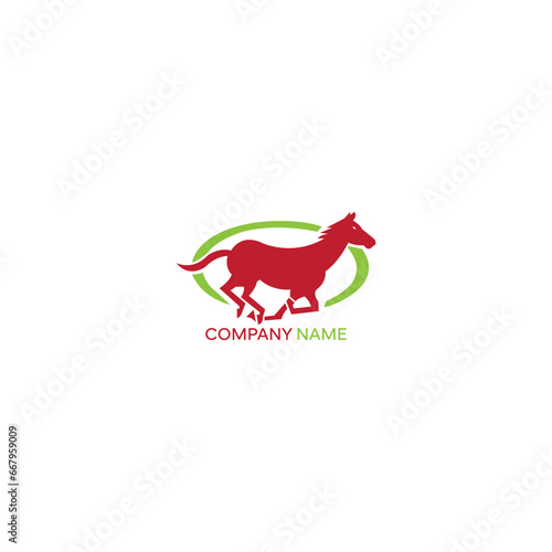  Running Horse Logo Design Vector Template.