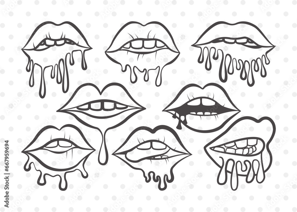 Dripping Lips Clipart Svg Cut File Women Lips Svg Sexy Lips Svg Kiss Lips Svg Dripping