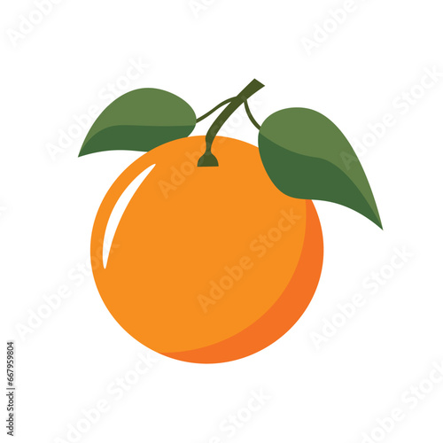 Simple orange fruit flat icon vector image, isolated on white background