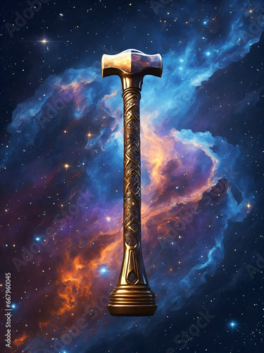 the hammer of thor is shown in the background