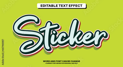 Fully Editable Text Effect Simple - Sticker