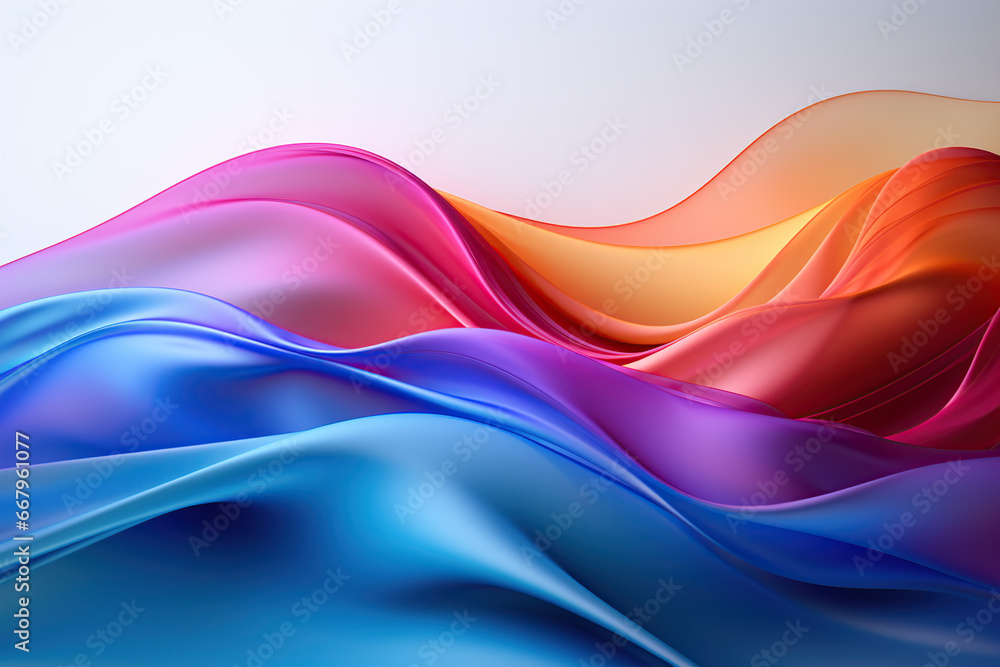 Fototapeta premium Mesmerizing Abstract Multicolor Wavy Motion Background: A Symphony of Colors in Motion