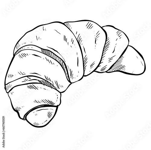 croissant bakery hand drawn