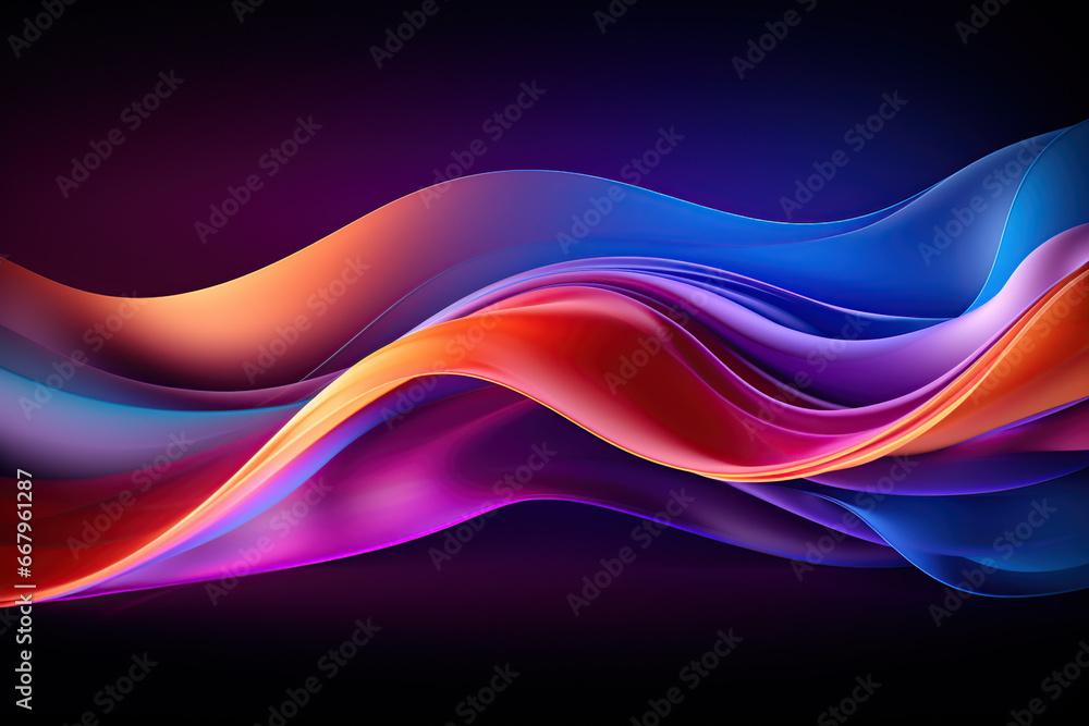 Fototapeta premium Elegant and Dynamic: Abstract Multicolor Wavy Motion Background Delights