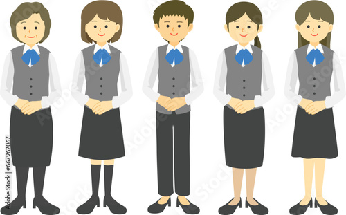 制服を着た女性社員