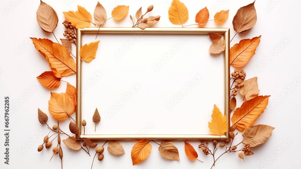 Frame made by dry leaves