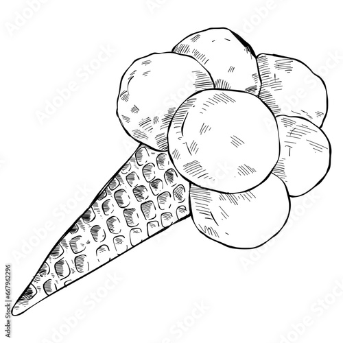 ice cream summer vacation  handdrawn 