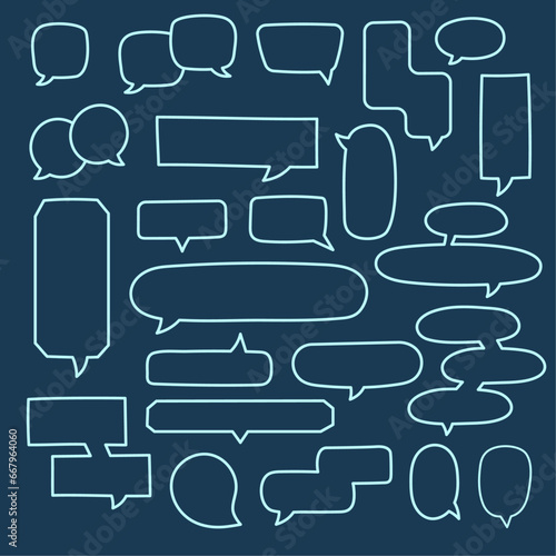 Speech Bubble set, speak bubble text, cartoon chatting box, vector collection