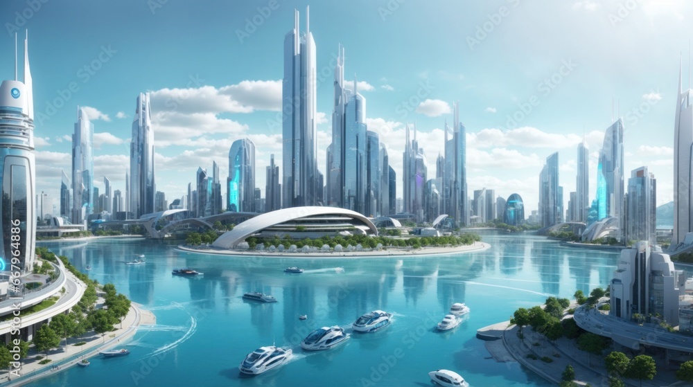 Fototapeta premium Space city