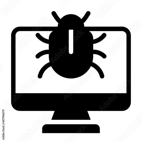 Virus black solid glyph icon