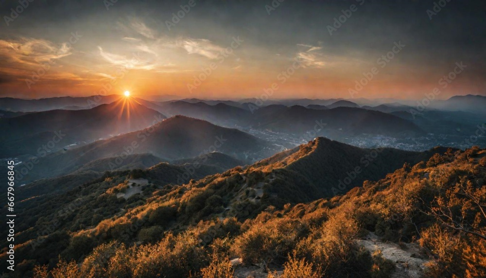 Fototapeta premium sunset in the mountains