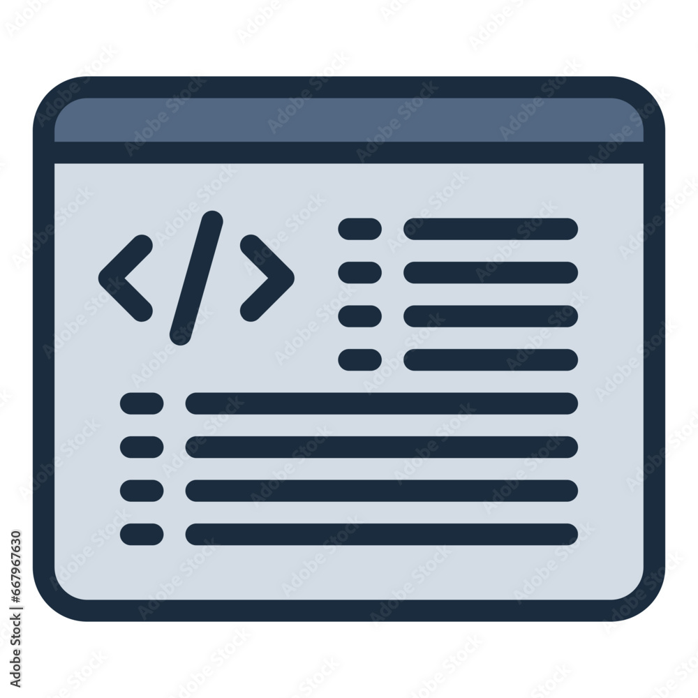 Code color filled line icon Code color filled line icon