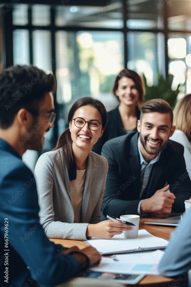 Group of multiethnic business people working together in creative office. Group of multiethnic business people working together in creative office.