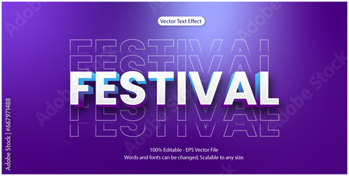 3d white on purple editable text effect. vector