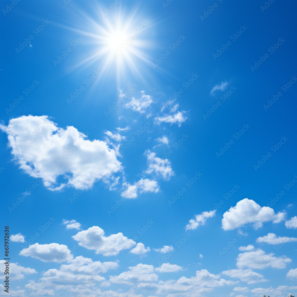 Dramatic blue sunny sky with clouds background Generative AI Dramatic blue sunny sky with clouds background Generative AI