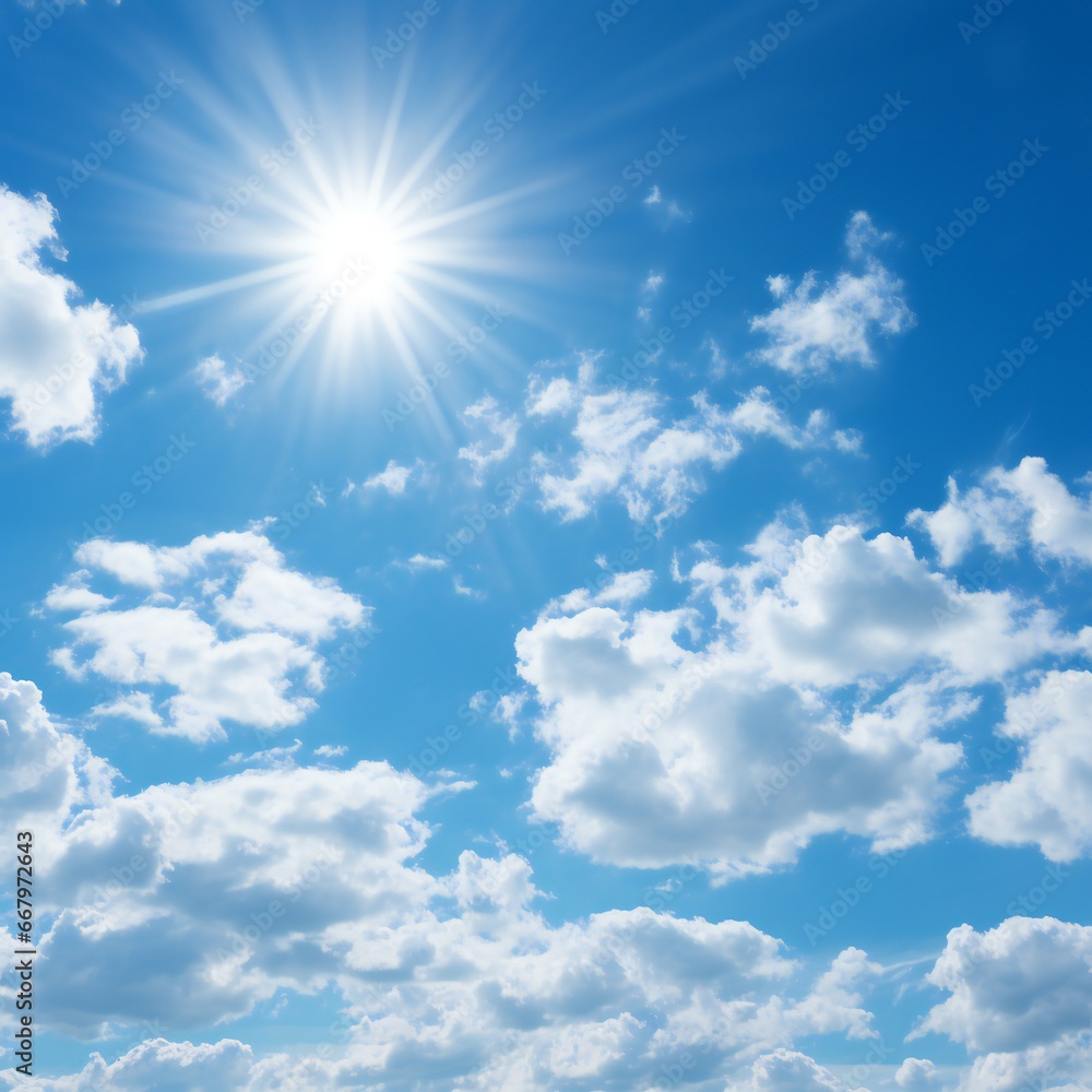 Dramatic blue sunny sky with clouds background Generative AI Dramatic blue sunny sky with clouds background Generative AI