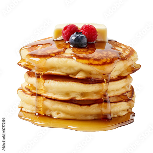 Buttermilk Pancakes, transparent background, isolated image, generative AI 