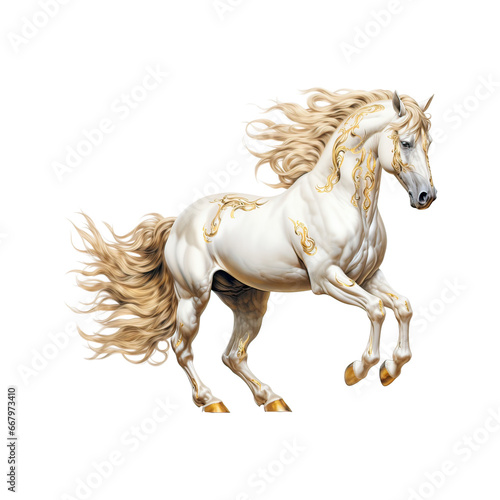 Golden horse No shadows, highest details, sharpness