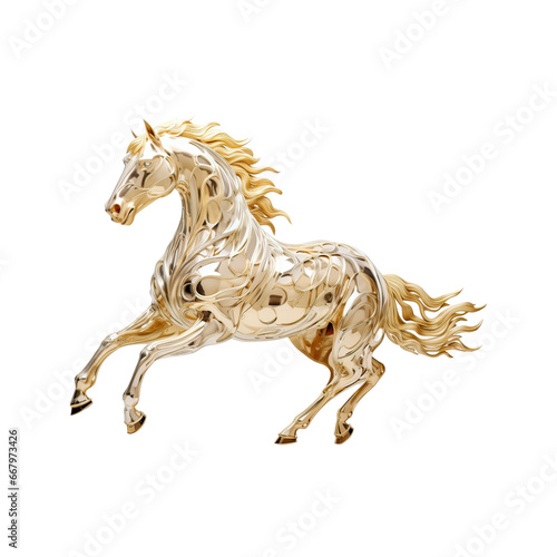 Golden horse No shadows  highest details  sharpness
