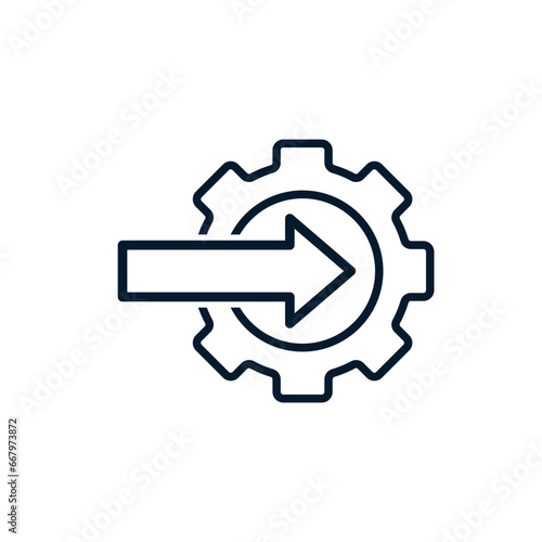 Management technology concept. Vector linear icon isolated on white background.