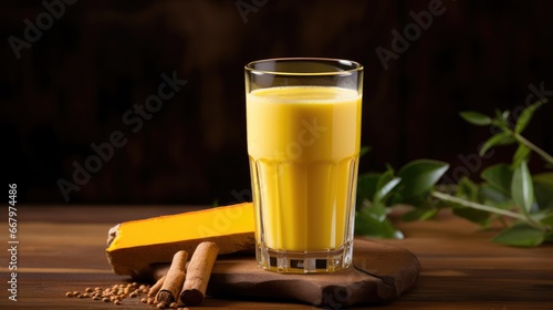 Haldi ka doodh or turmeric milk, calming and healing qualities of this traditional beverage photo