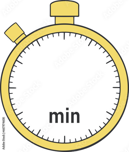 分表示のタイマー・ストップウォッチのイラスト素材