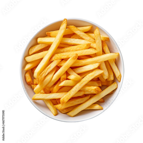 French fries, transparent background, isolated image, generative AI 