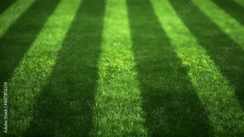Soccer field in football stadium with line grass pattern. Sport background and athletic wallpaper concept.